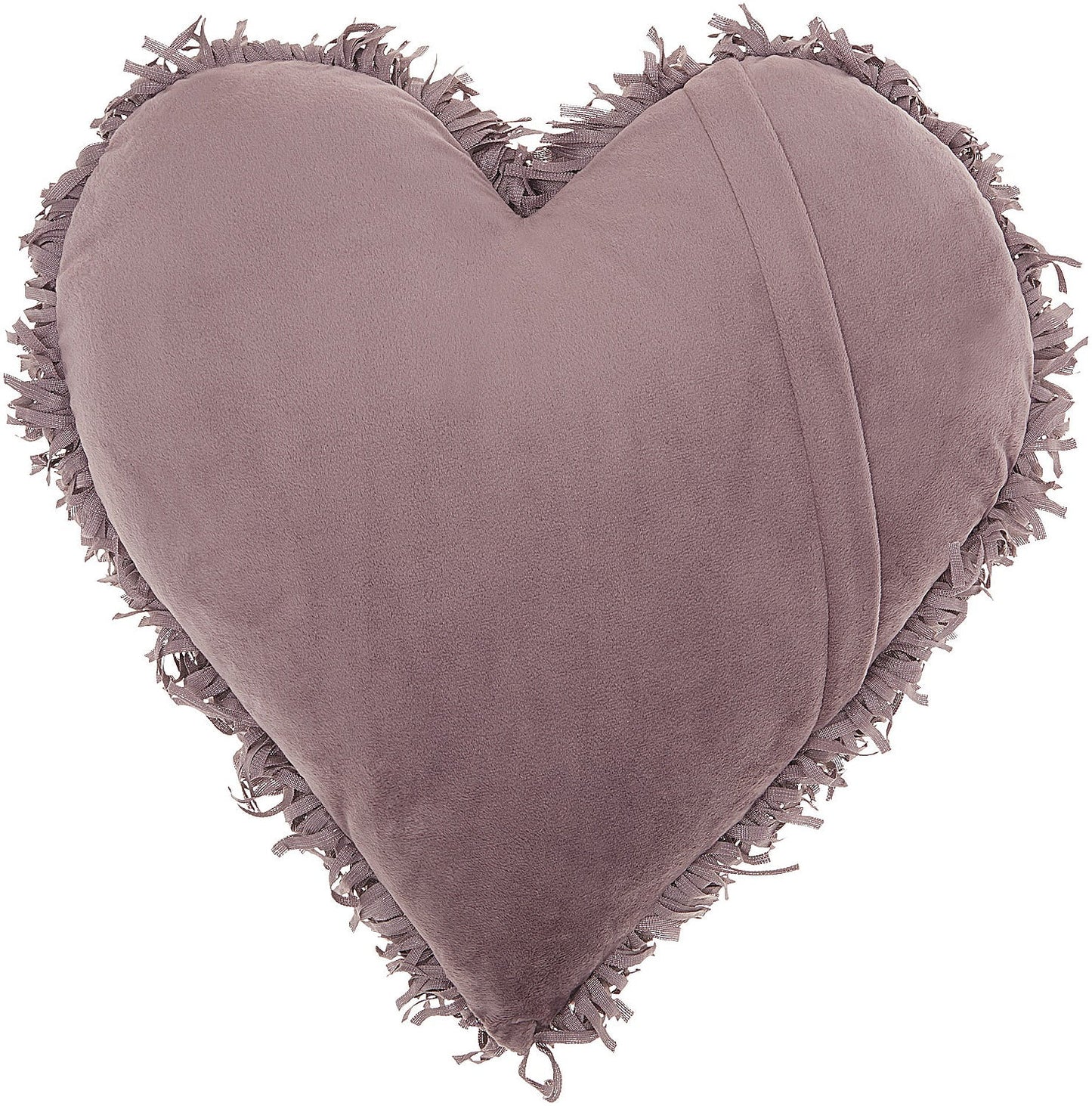 Mina Victory Frame Heart Shag Modern Polyester Throw Pillow in Lavender Purple