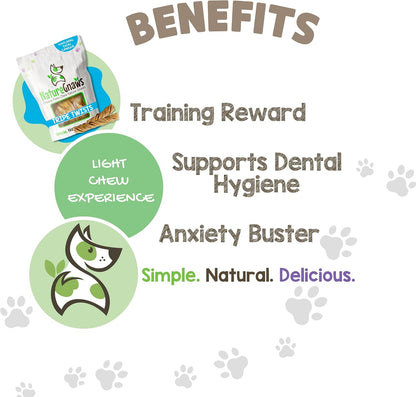 Tripe Twists for Dogs 4-5" (20 Count) - Crunchy Grain Free Reward Snack for Small, Medium & Large Breeds - Natural Beef Dog Chew Treats - Rawhide Free