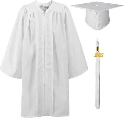 Matte Kindergarten Graduation Gown Cap Set with 2025 Tassel