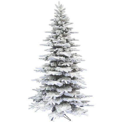 9-Ft Mountain Pine Pre-Lit Flocked White Artificial Christmas Tree with Color Changing LED Lights
