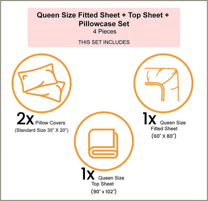 Western Sheet Set, American West Rodeo Traditional Straw Cowboy Hat Leather Boots Print, Fitted and Flat Sheet with Pillowcases Bedding Accent 4 Piece Set, Queen, Tan and Brown