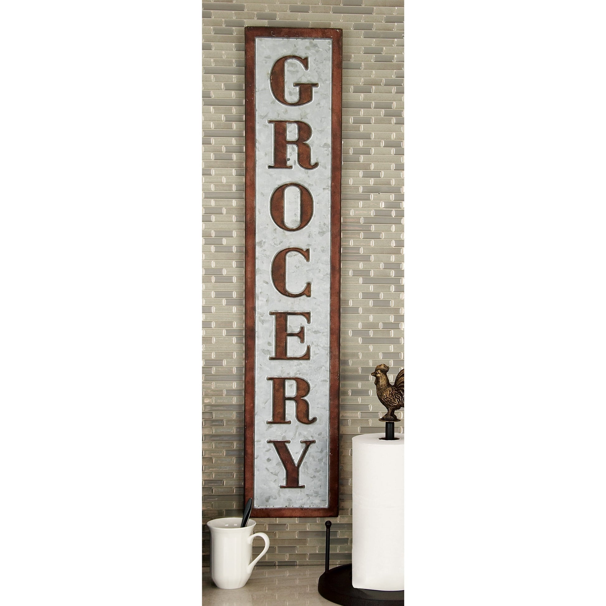 Indoor Brown Metal Farmhouse Sign Wall Decor