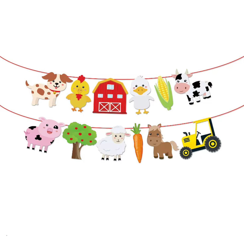 1Set Farm Theme Green Tractor Inflatable Balloons Happy Birthday Party Decoration Kids Birthday Excavator Vehicle Banner