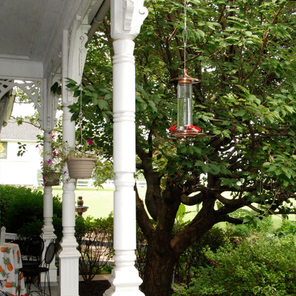 Elegant Copper Glass Hummingbird Feeder - 12 Oz
