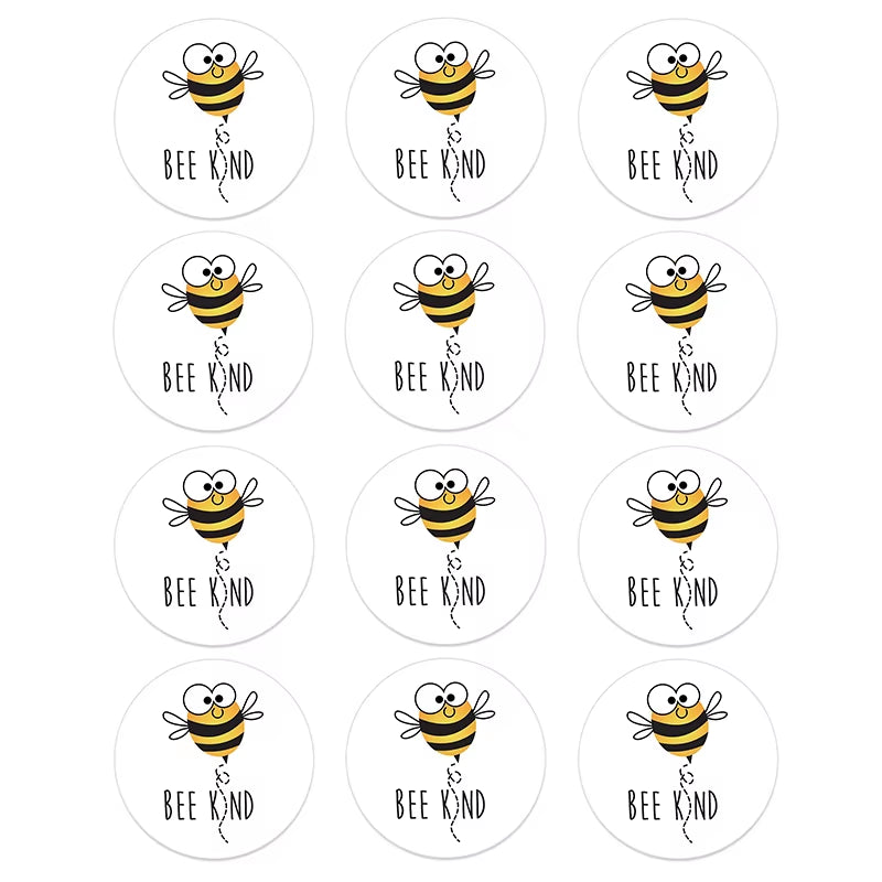 24/48Pcs Bee Kind Bee Happy Stickers for Wedding Birthday Party Baby Shower Decor Cute Animal Bee Stickers Kids Toy Gift