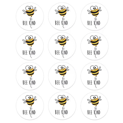 24/48Pcs Bee Kind Bee Happy Stickers for Wedding Birthday Party Baby Shower Decor Cute Animal Bee Stickers Kids Toy Gift