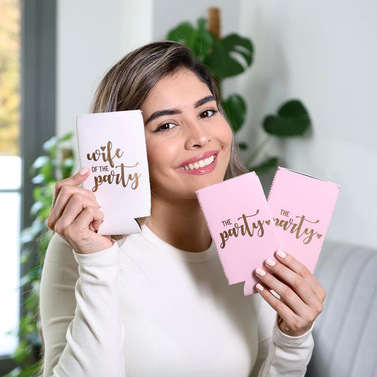 Prazoli Bachelorette Can Coolers Slim (12) - Bachelorette Gifts for Bridal Party Gifts, Bachelorette Party Supplies for Women, Bridal Shower Party Favors & Bachelorette Party Decorations, Accessory