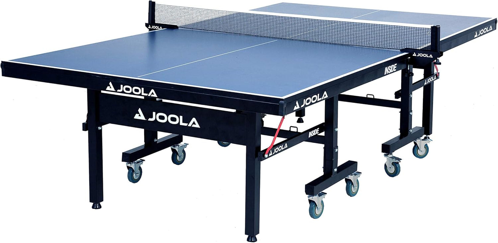 inside Professional MDF Indoor Ping Pong Table with Quick Clamp Table Tennis Net and Post Set - 10 Minute Easy Assembly - Tournament Quality - Foldable with Single Player Playback Mode