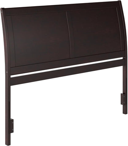 AFI Portland Queen Wood Sleigh Headboard with USB Charging Station in Espresso