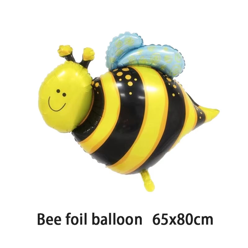 Bumble Bee Theme Party DIY Supplies Kids Birthday Party Decoration Latex Balloon Garland Disposable Tableware Set Baby Shower Su
