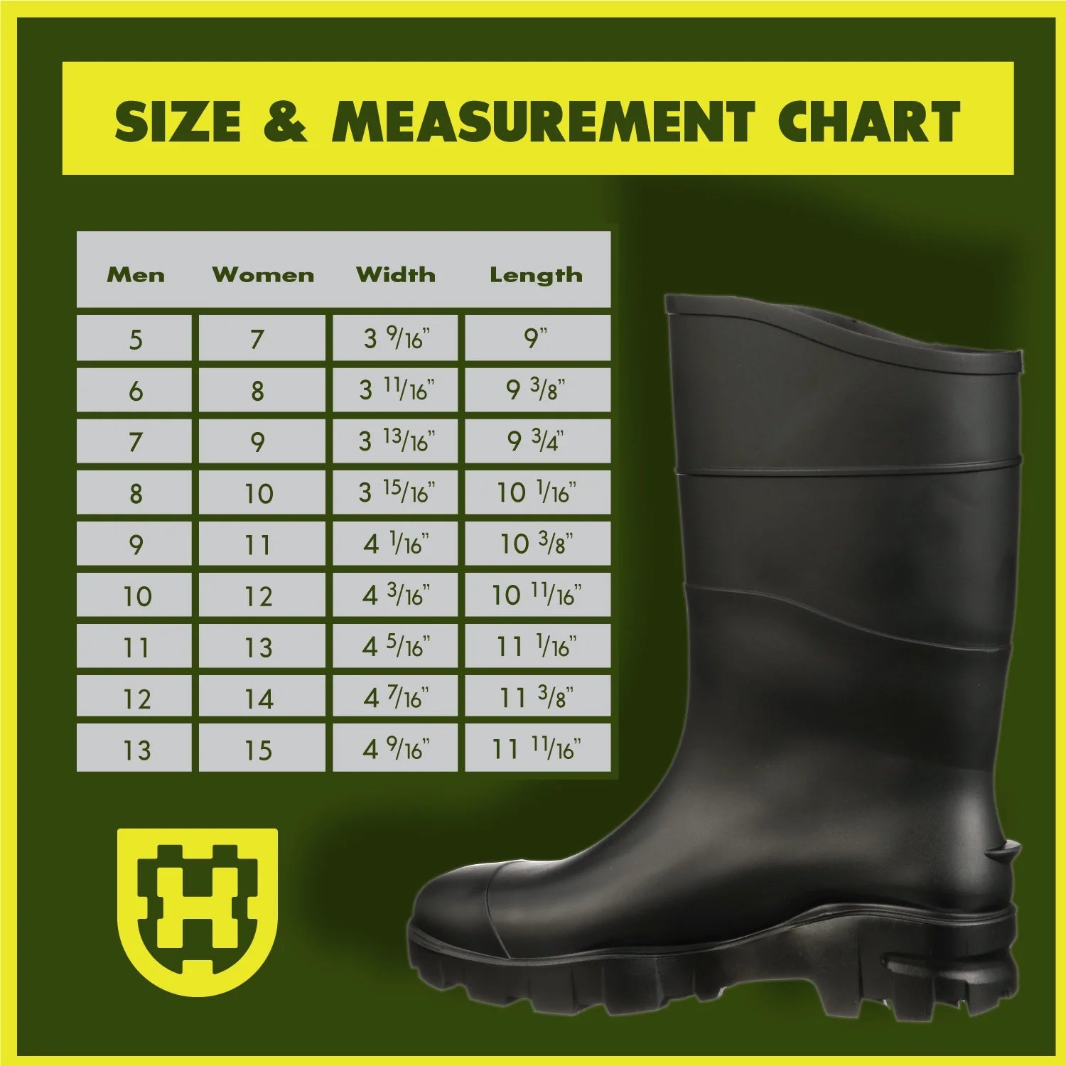 Unisex General Purpose Rubber Rain Work Boot