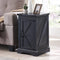 Farmhouse Nightstand with Charging Station, Wood End Table Side Table, Black