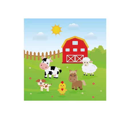 Baby Shower Farm Animals Theme Party Favors Decorations with Balloon Cartoon Disposable Tableware Sets Birthday Party Supplies