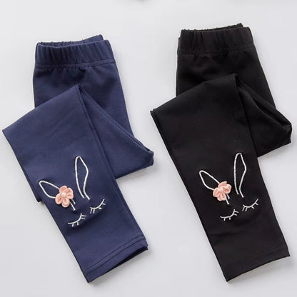 The New Spring Children Leggings Cartoon Cute Girls Long Thin Pants Cotton Baby Pants
