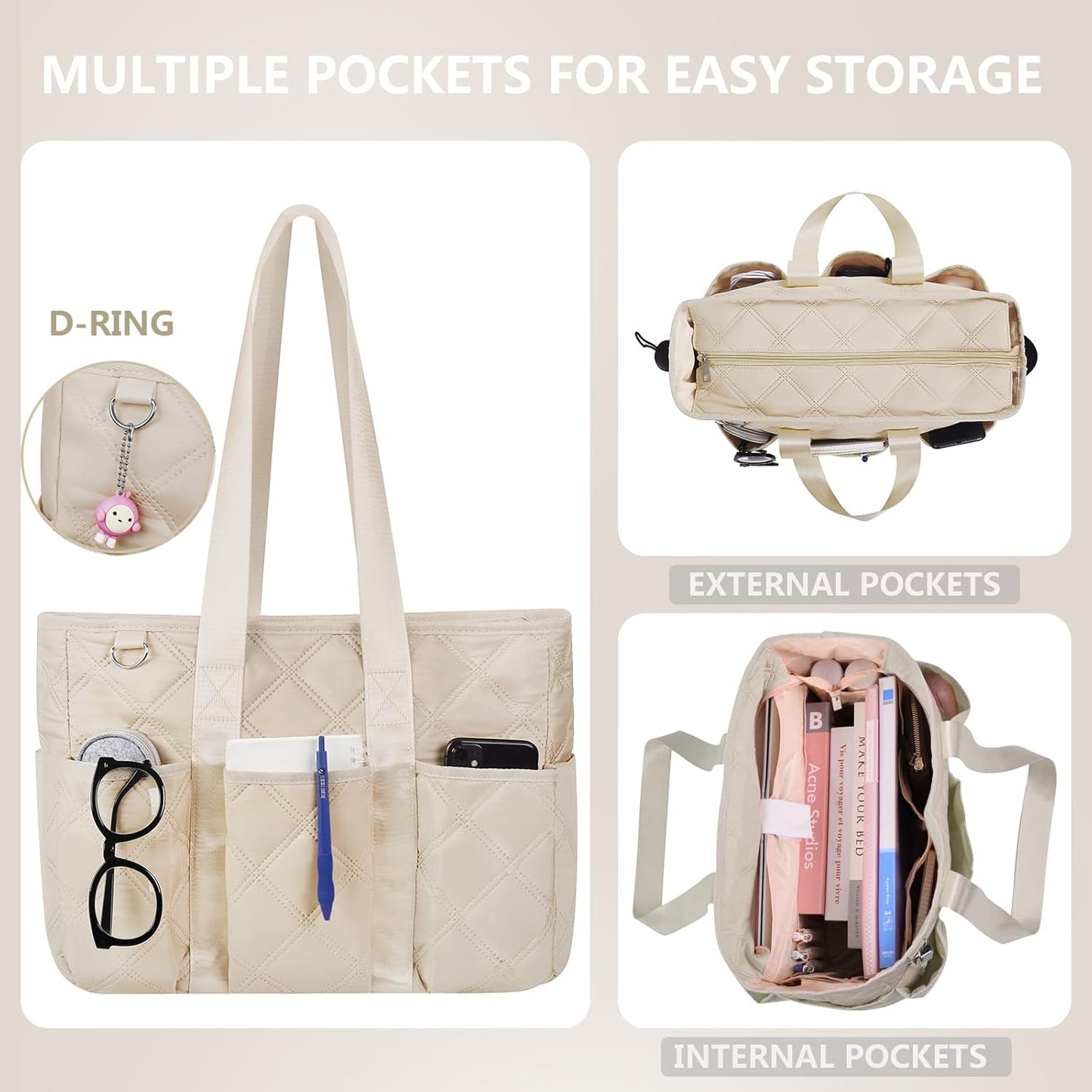 Tote Bag for Women with Zipper Teacher Tote Bag Clinical Bag Nursing Bag Travel