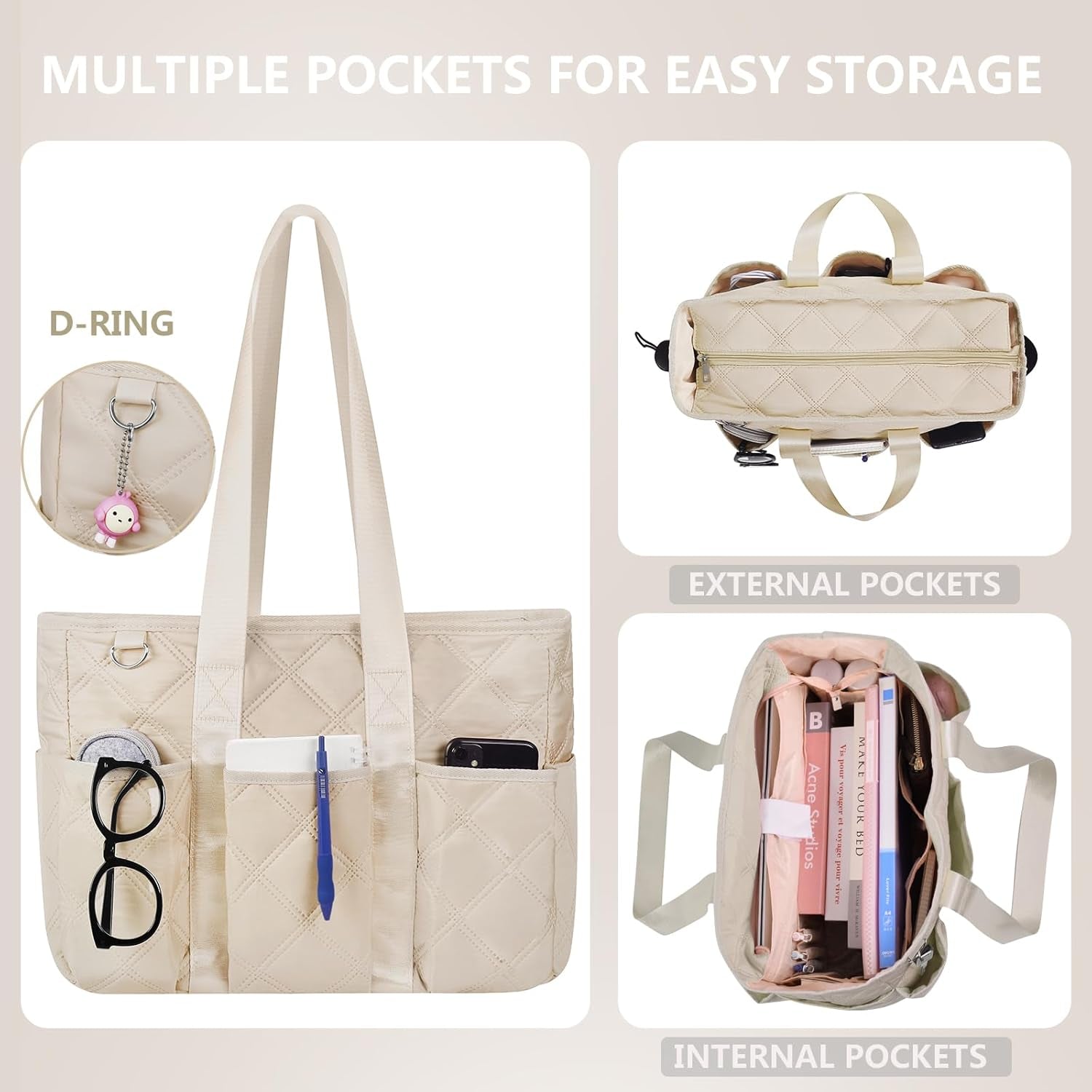 Tote Bag for Women with Zipper Teacher Tote Bag Clinical Bag Nursing Bag Travel