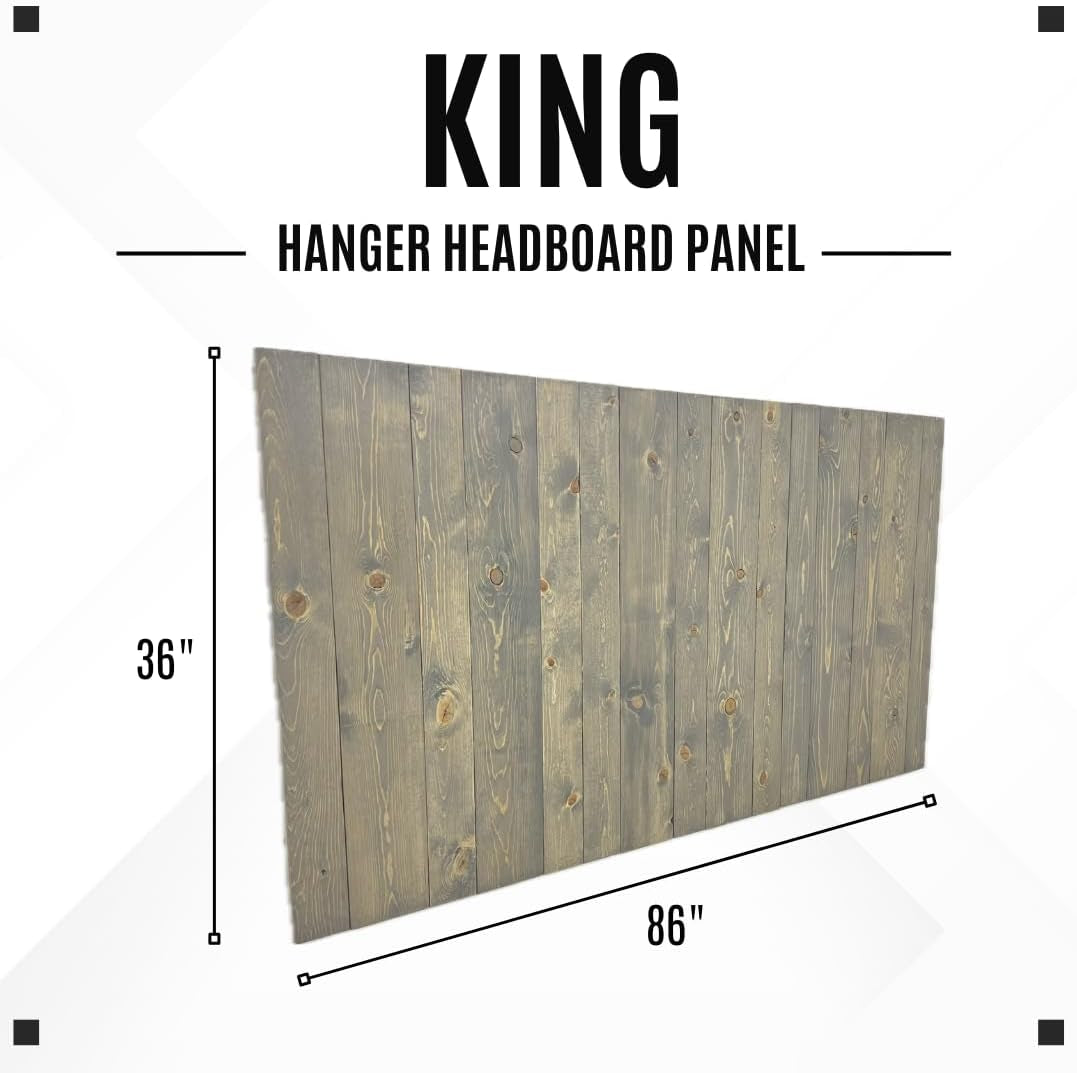 Solid Wood Headboard Gray Fog Oil-Based Finish with Smooth Natural Wood Grain, Wall-Mounted Panels, Adjustable Height, Rustic Coastal Bedroom, Built to Last, King Size Head Board