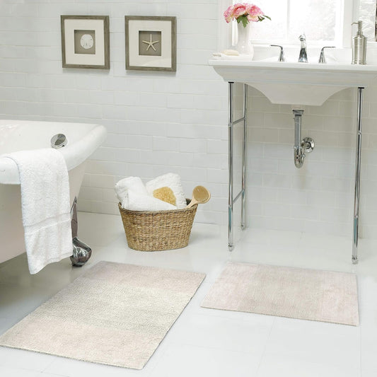 Brooklyn Vintage Reversible Bath Rug, 20"X34", Ivory White