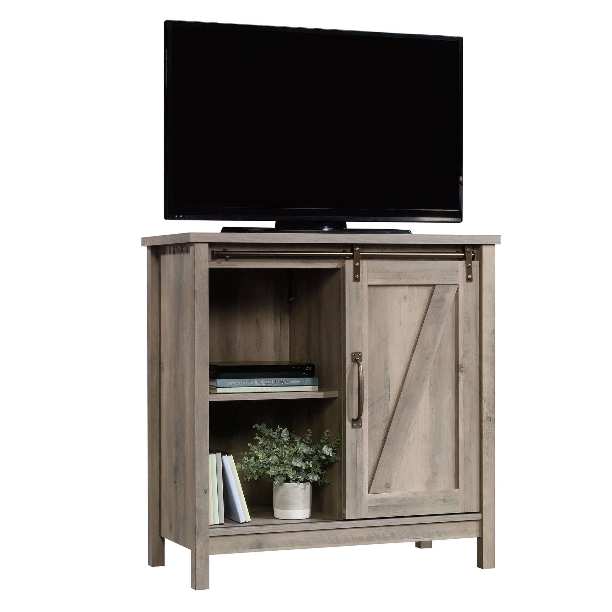 Modern Farmhouse Accent Storage Cabinet, Rustic Gray Finish