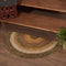 Kettle Grove Primitive Jute Tan Striped Rug Half Circle Decor W/Floor Pad 16.5"X33"