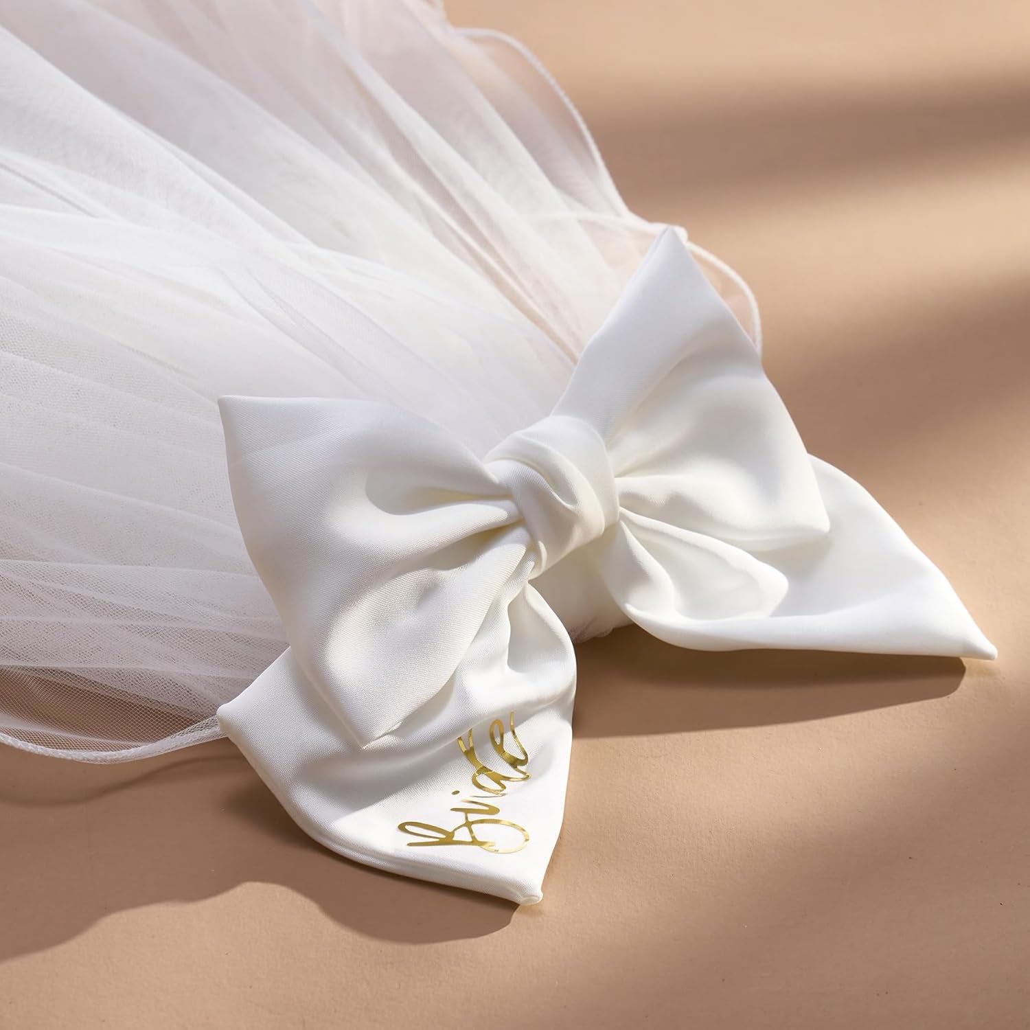 Bridal Hair Bow Veil White Bow Clip Bachelorette Party Decorations Pearl Accessories Bride to Be Bridal Shower Gift