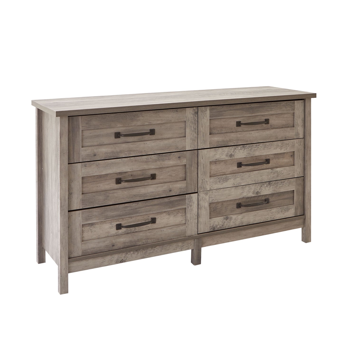 Modern Farmhouse 6-Drawer Dresser, Rustic Gray Finish