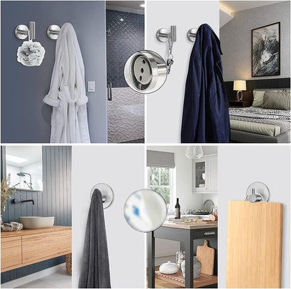 5 Pcs Bathroom Hardware Set SUS 304 Thicken Stainless Steel-Towel Bar Set Include 16" Towel Rod+Toilet Paper Holder+3 Multifunctional Hooks Bathroom Accessories (Brushed Nickel)