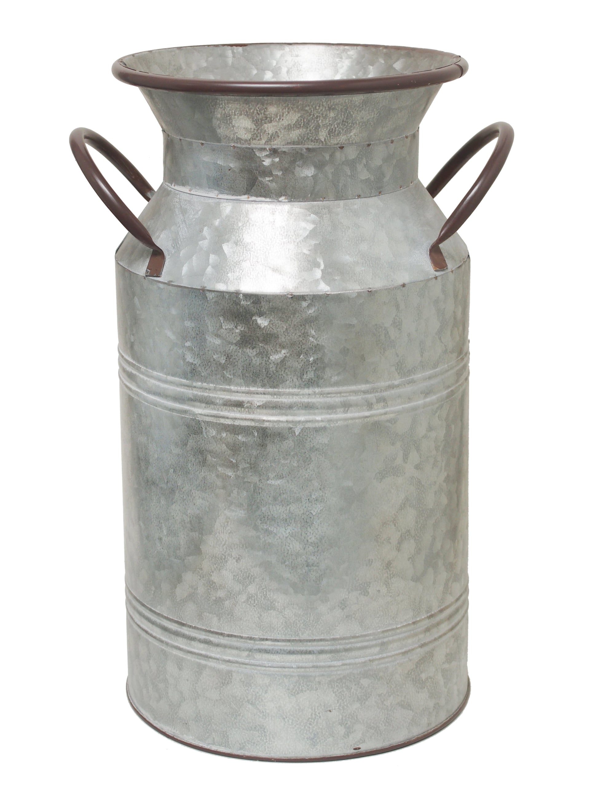 Elegant Expressions Decorative 15" Metal Gray Solid Print Milk Can Vase with Chalkboard, for Living Rooms, Entry, and Other Locations Décor, 1 Each