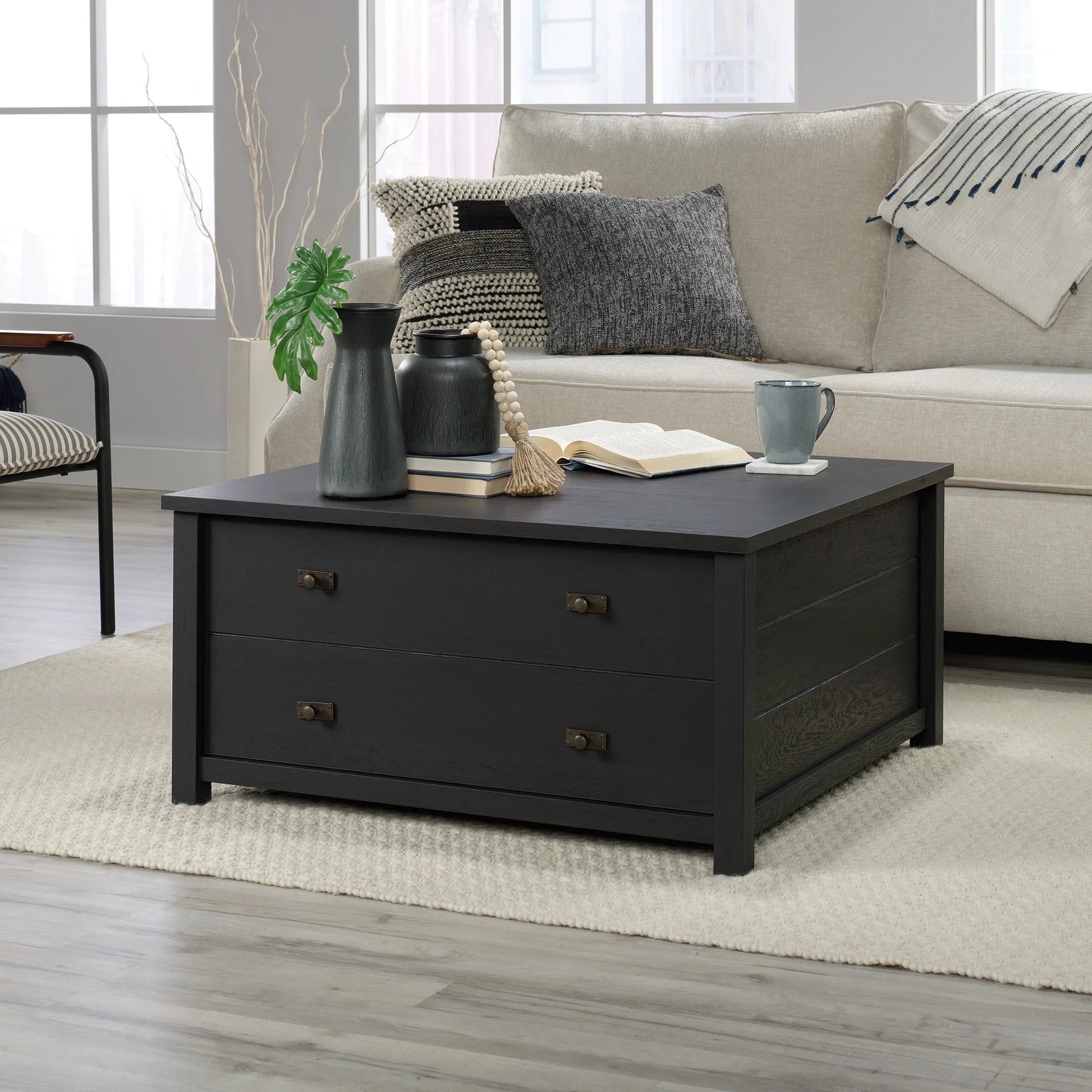 Cottage Road Storage Coffee Table in Raven Oak, Raven Oak Finish