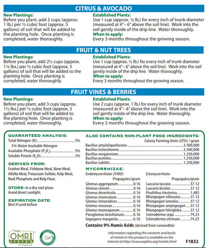 Natural Wonder Premium Fruit Tree Fertilizer 5-5-2, 4 Lb.