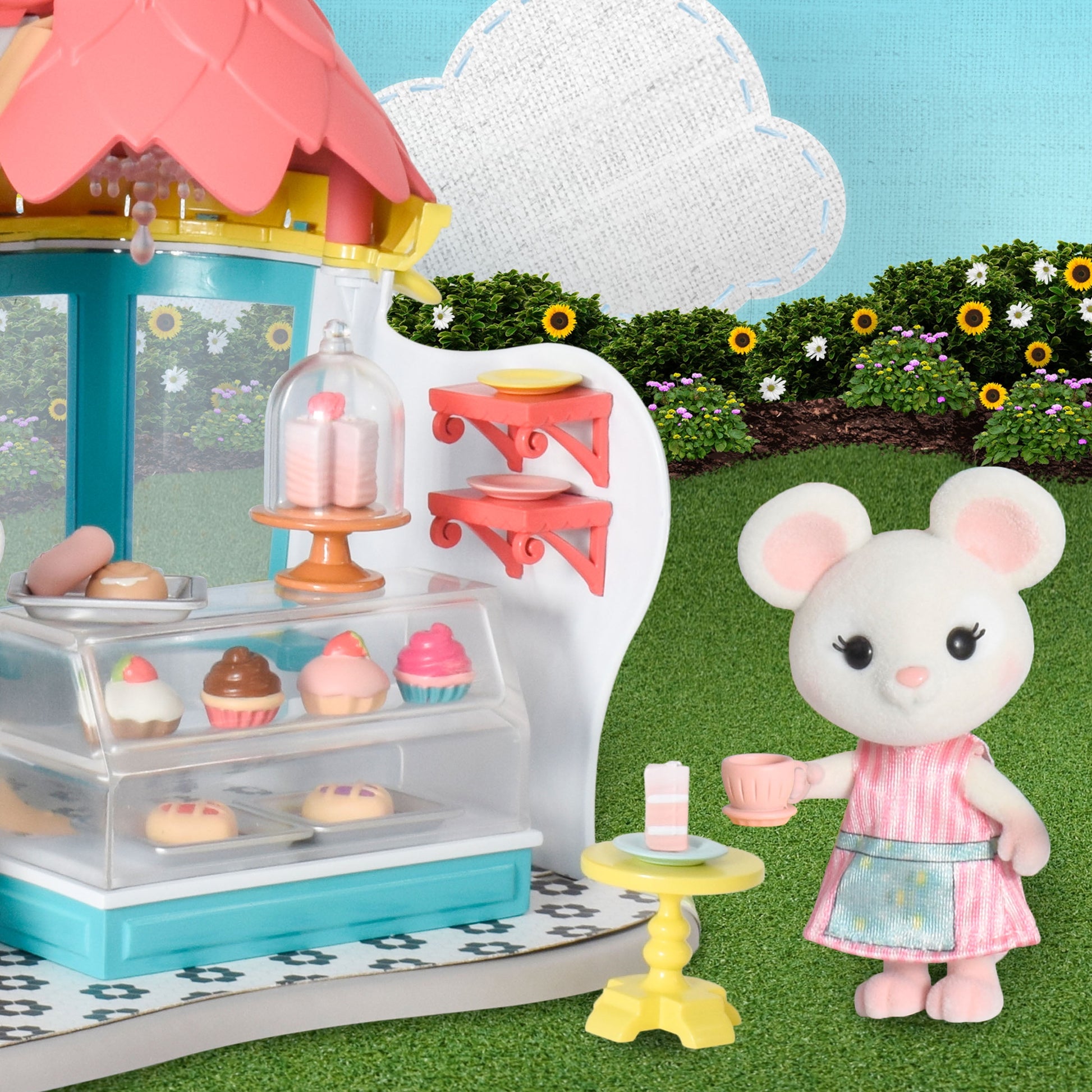 Bees Teas Pastry Shop Playset with Figure, 35 Pieces, Children Ages 3+