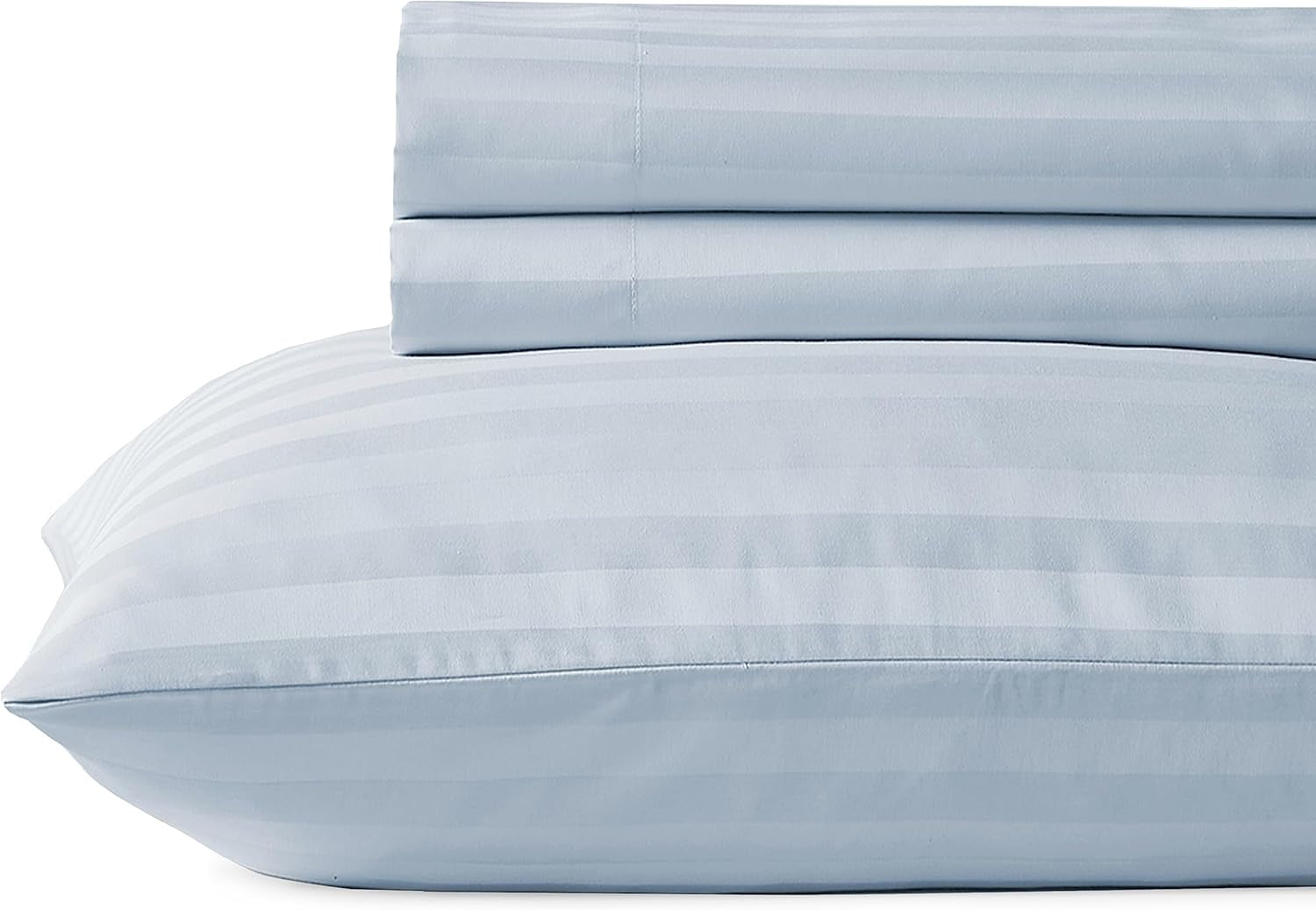 - Finest Luxe Bed Sheets Twin XL Soft 100% Cotton Cooling Sheets Deep Pockets Elastic,500 Thread Count,3-Pc Set, Best Damask Stripe Sheet Set Twin XL Sheets(Light Blue - Striped)