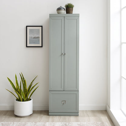 Harper Modern Wood/Metal Pantry Closet in Gray