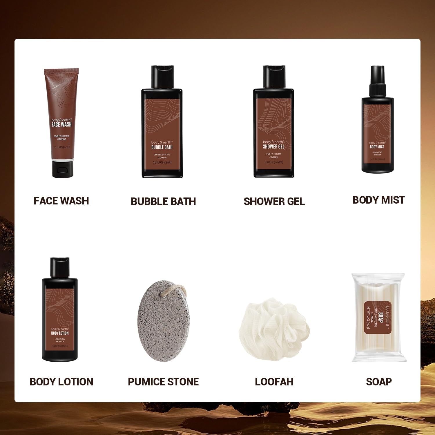 Spa Baskets for Men - 8Pcs Mens Bath Sets Birthday Gifts Sandalwood Bath and Body Set, Self Care for Men, Husband Men Father'S Day Gifts