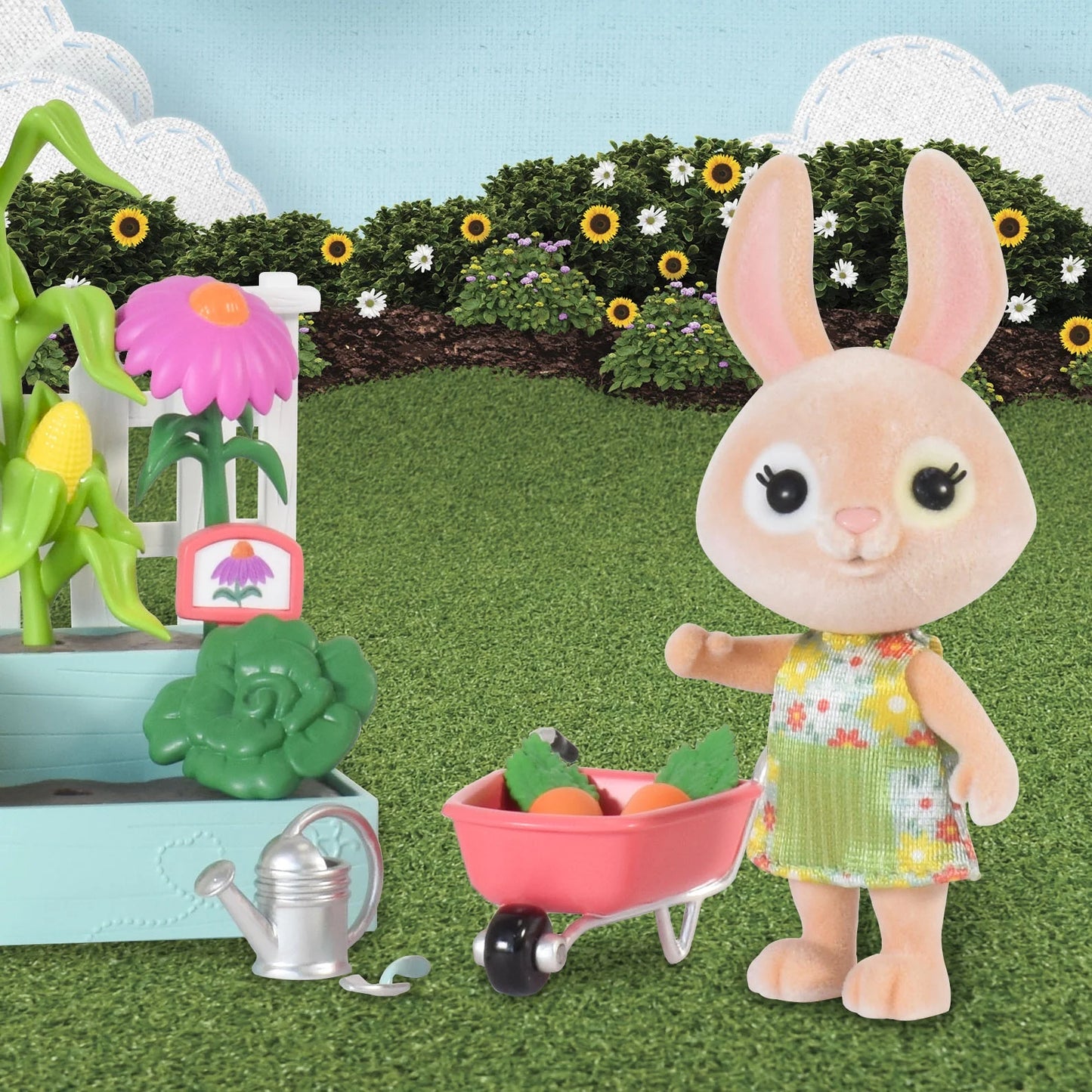 Time to Garden Playset with Bunny Figure, 16 Pieces, Children Ages 3+