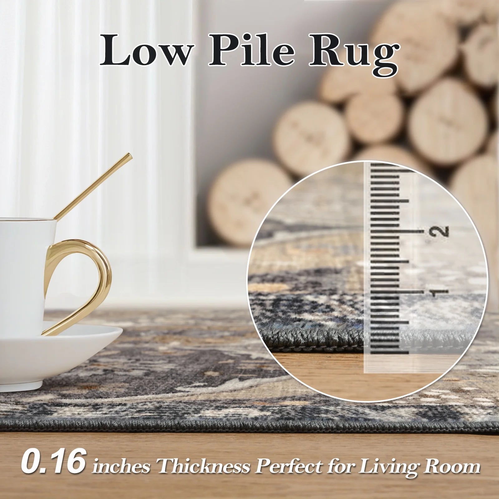 5'X7' Area Rug for Living Room Non-Slip Moroccan Indoor Washable Rug Ultra-Thin Foldable Soft Carpet Floral Accent Throw Rug for Kitchen Entryway Bathroom Bedroom Office Carpet,Grey