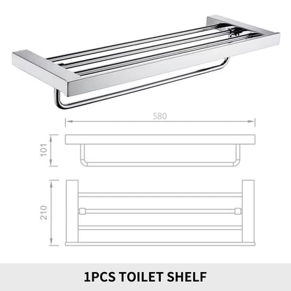 Stainless Steel Bathroom Accessories Wall Shelf Towel Bar Rack Rail Toilet Brush Roll Paper Holder Soap Dish Bathroom Hardware