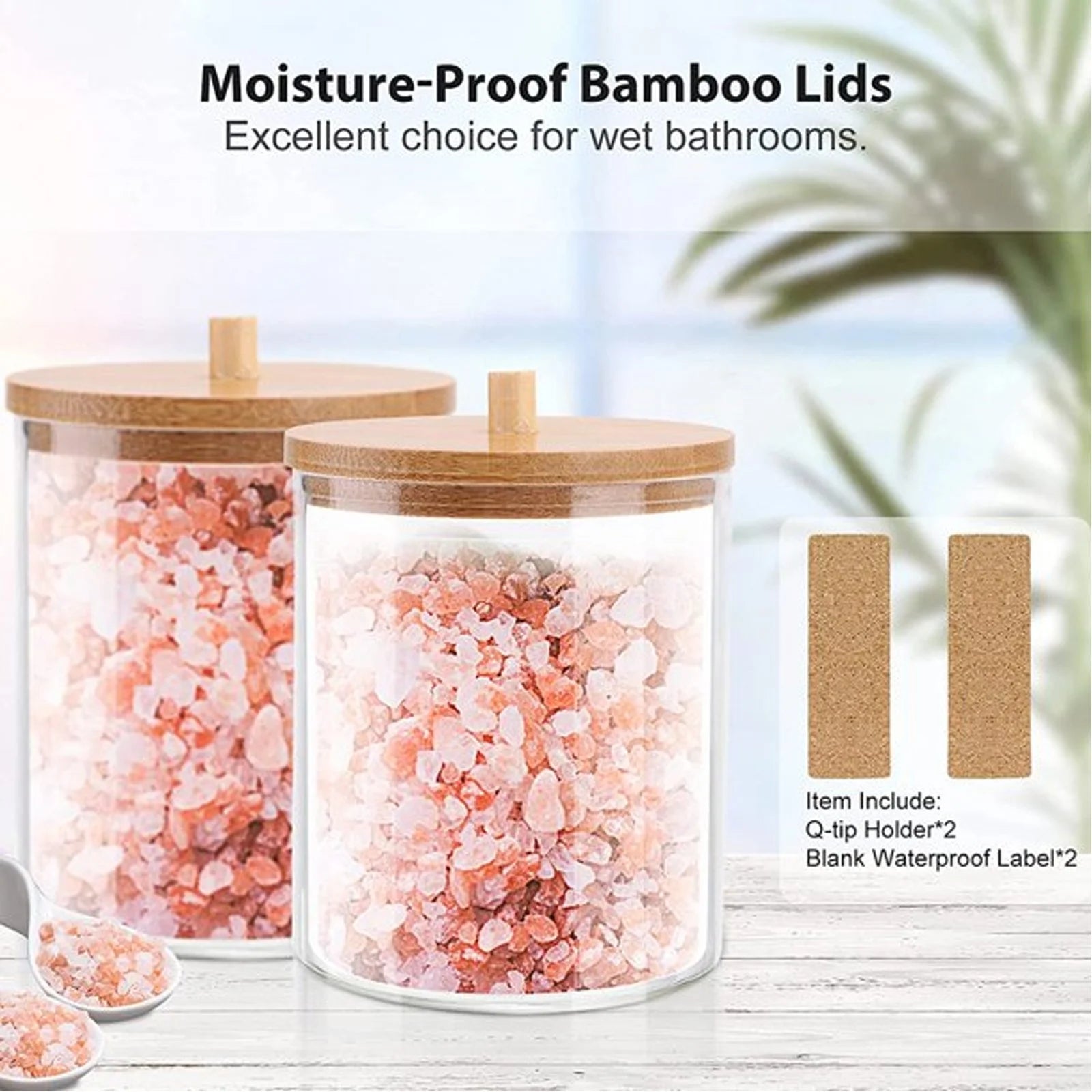 Acrylic Holder Dispenser Bathroom Jars with Lids Cotton Ball Pad round Holder for Bathroom Accessories Storage Organizer