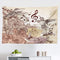 Hummingbirds Tapestry, Flourishes and Birds Butterfly Rose Blossoms Leaves Nostalgia Classic, Fabric Wall Hanging Decor for Bedroom Living Room Dorm, 45" X 30", Brown Cream Yellow
