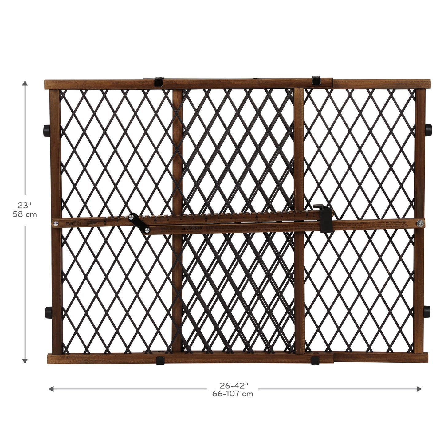 Position & Lock Adjustable Wood Baby Gate (Farmhouse Collection), Fits Openings 26 - 42 In. Wide