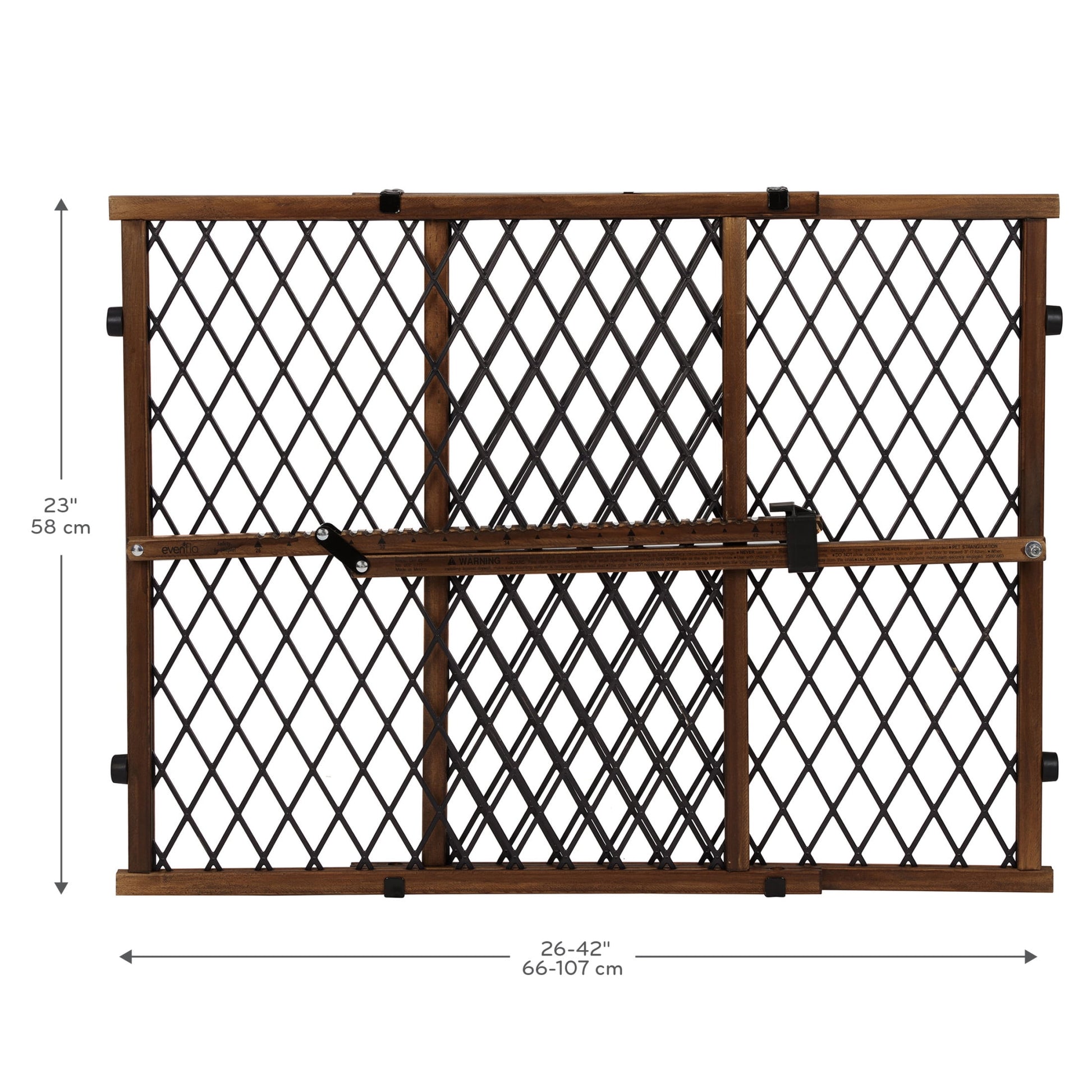 Position & Lock Adjustable Wood Baby Gate (Farmhouse Collection), Fits Openings 26 - 42 In. Wide