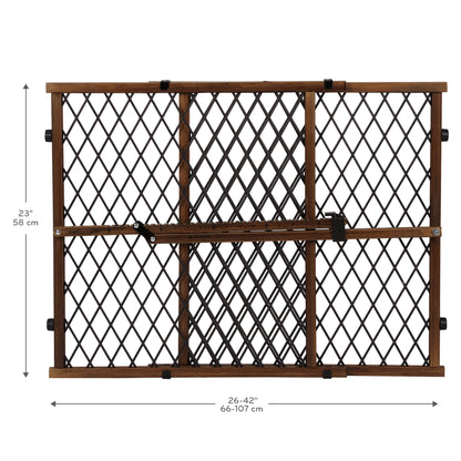 Position & Lock Adjustable Wood Baby Gate (Farmhouse Collection), Fits Openings 26 - 42 In. Wide