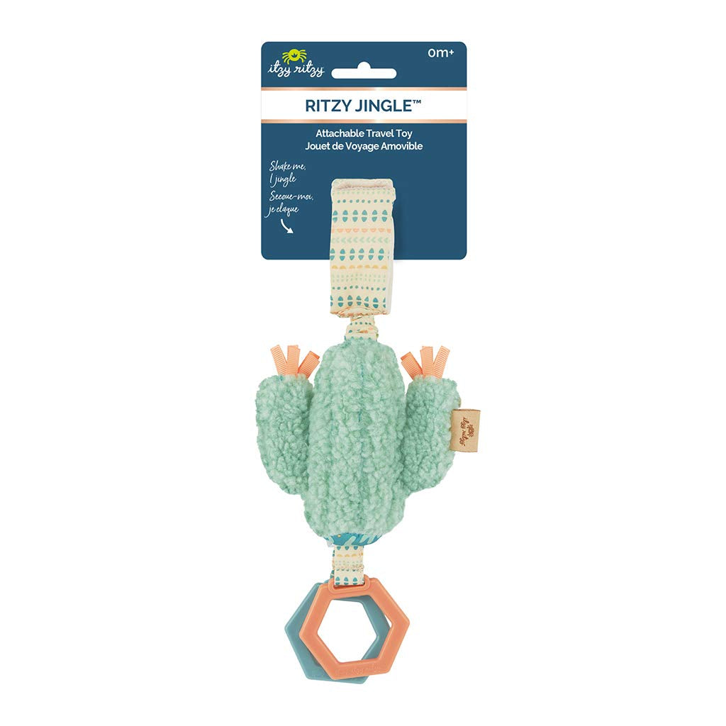 - Ritzy Jingle Toy - Baby Hanging Toy for Activity Gym, Stroller or Car Seat; Features Jingle Sound, Hexagon Rings and Adjustable Attachment Loop (Cactus)