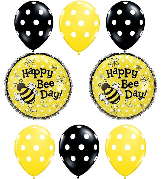 1 X Happy Bee-Day Birthday Buzz Bumble Bee Bouquet Balloon Set Party Decoration by