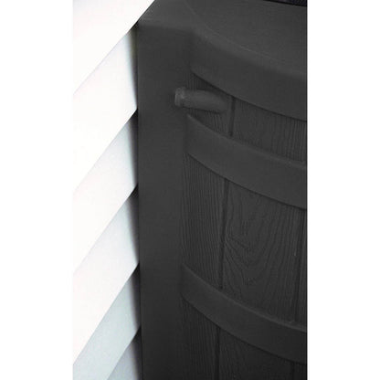 Rain Wizard 50 Gallon Plastic Rain Barrel Water Collector, Black