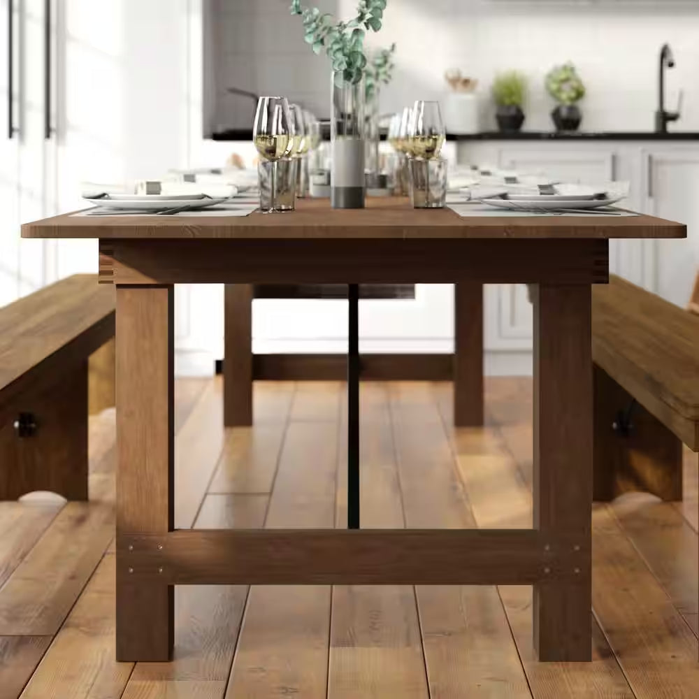 Hercules Series 9 Ft. X 40 In. Rustic Solid Pine Folding Dining Table, Rectangular Farmhouse Dining and Event Table