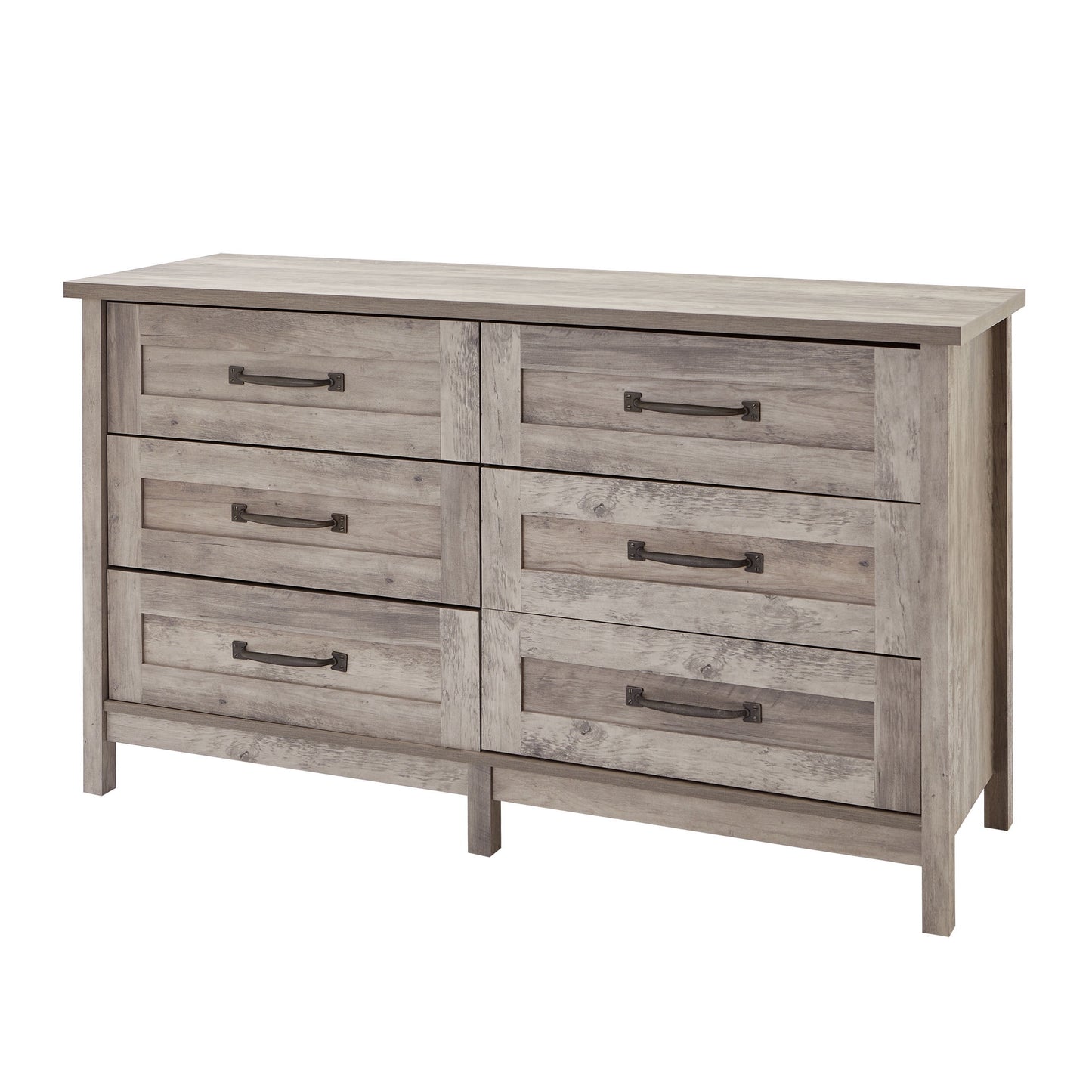 Modern Farmhouse 6-Drawer Dresser, Rustic Gray Finish