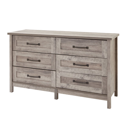 Modern Farmhouse 6-Drawer Dresser, Rustic Gray Finish