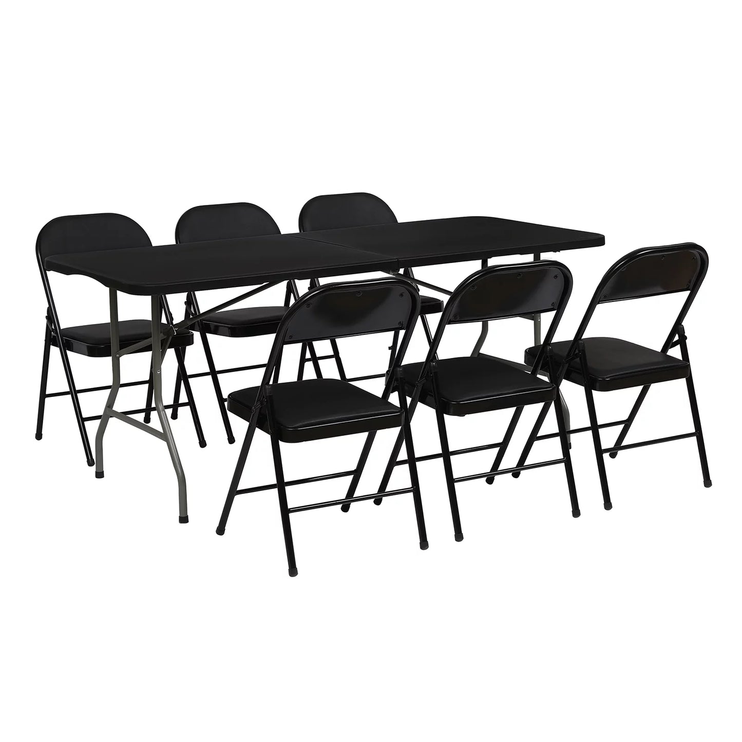 6Ft Folding Table for Indoor Outdoor Camping Party , Black