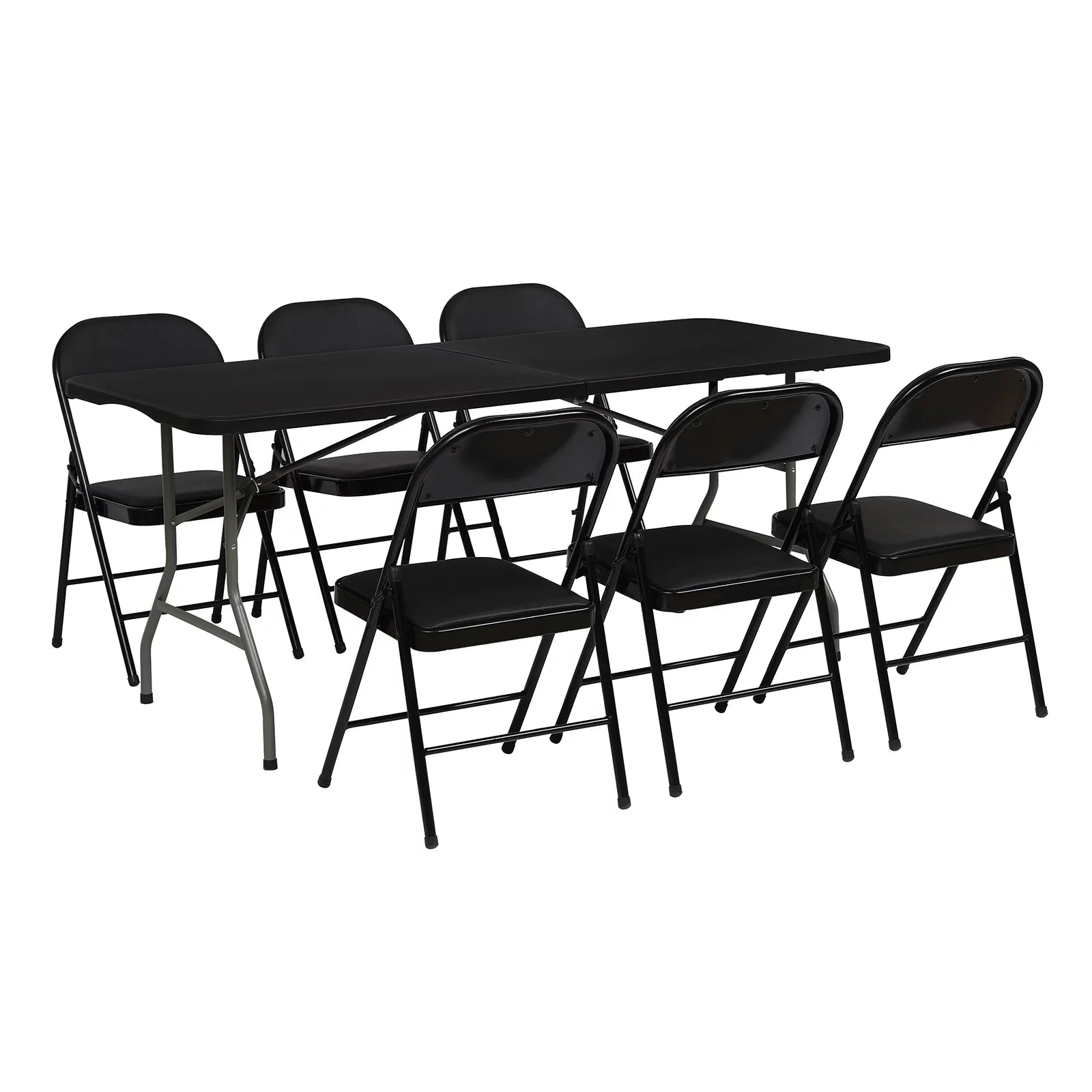 6Ft Folding Table for Indoor Outdoor Camping Party , Black